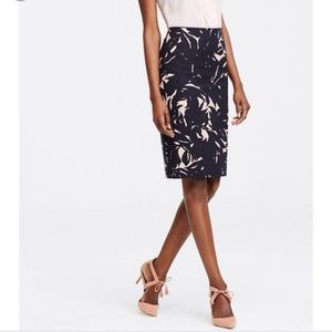 Ann Taylor Floral Shadow Pencil Skirt
